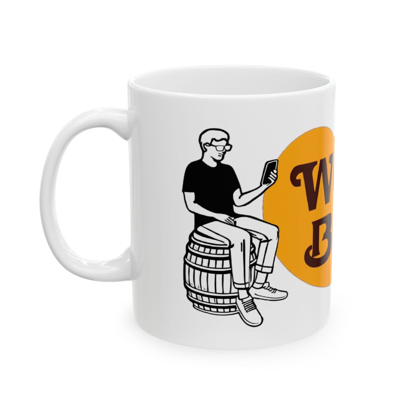 Woker Barrel Ceramic Mug - Fun Coffee Cup for Coffee Lovers, Quirky Gift for Friends, Unique Home Decor, Perfect for Any Occasion