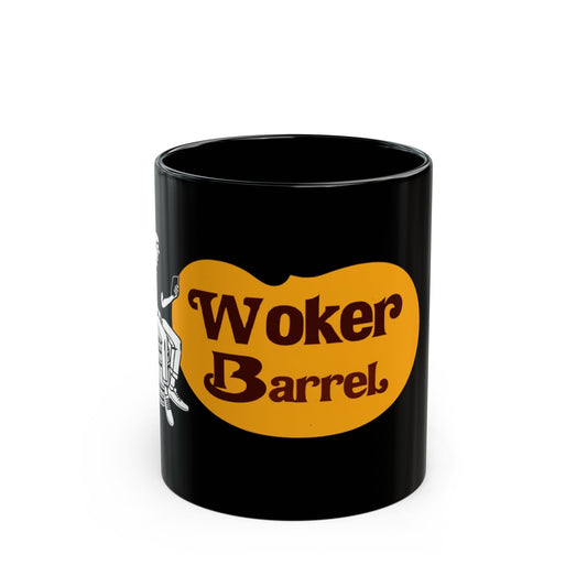 Woker Barrel Black Mug - Stylish Coffee Cup for Coffee Lovers, Modern Gift, Home Office, Fun Beverage Container